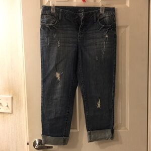 Apt. 9 Blue Boyfriend Jeans with Distressed Details
